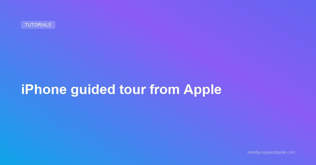 iPhone guided tour from Apple