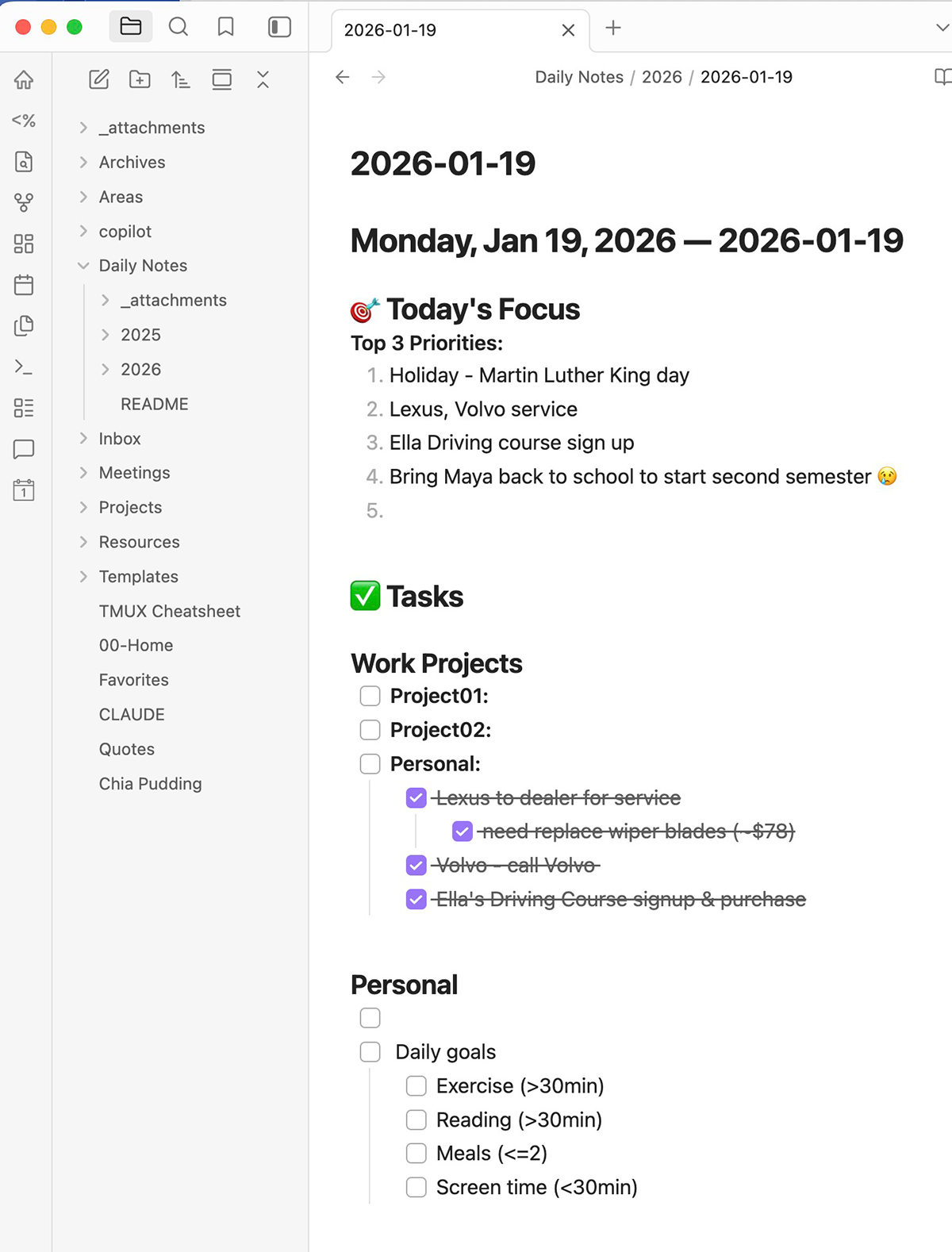 Obsidian Vault Structure